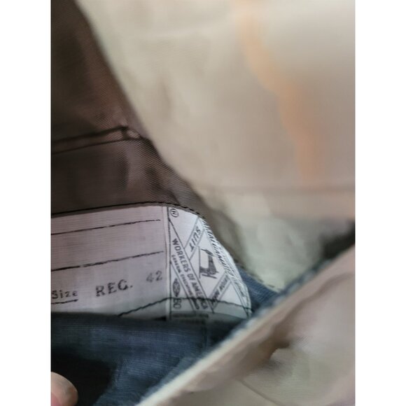 1970s Vtg Mens Plaid 42 R Sport Coat Jacket Polyester 70s Blazer Green - Picture 8 of 13